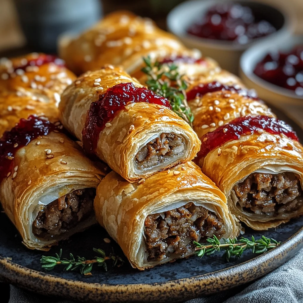 Beef & Brie Christmas Sausage Rolls