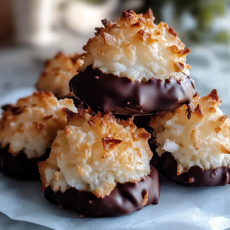 Coconut Macaroons Dipped in Dark Chocolate