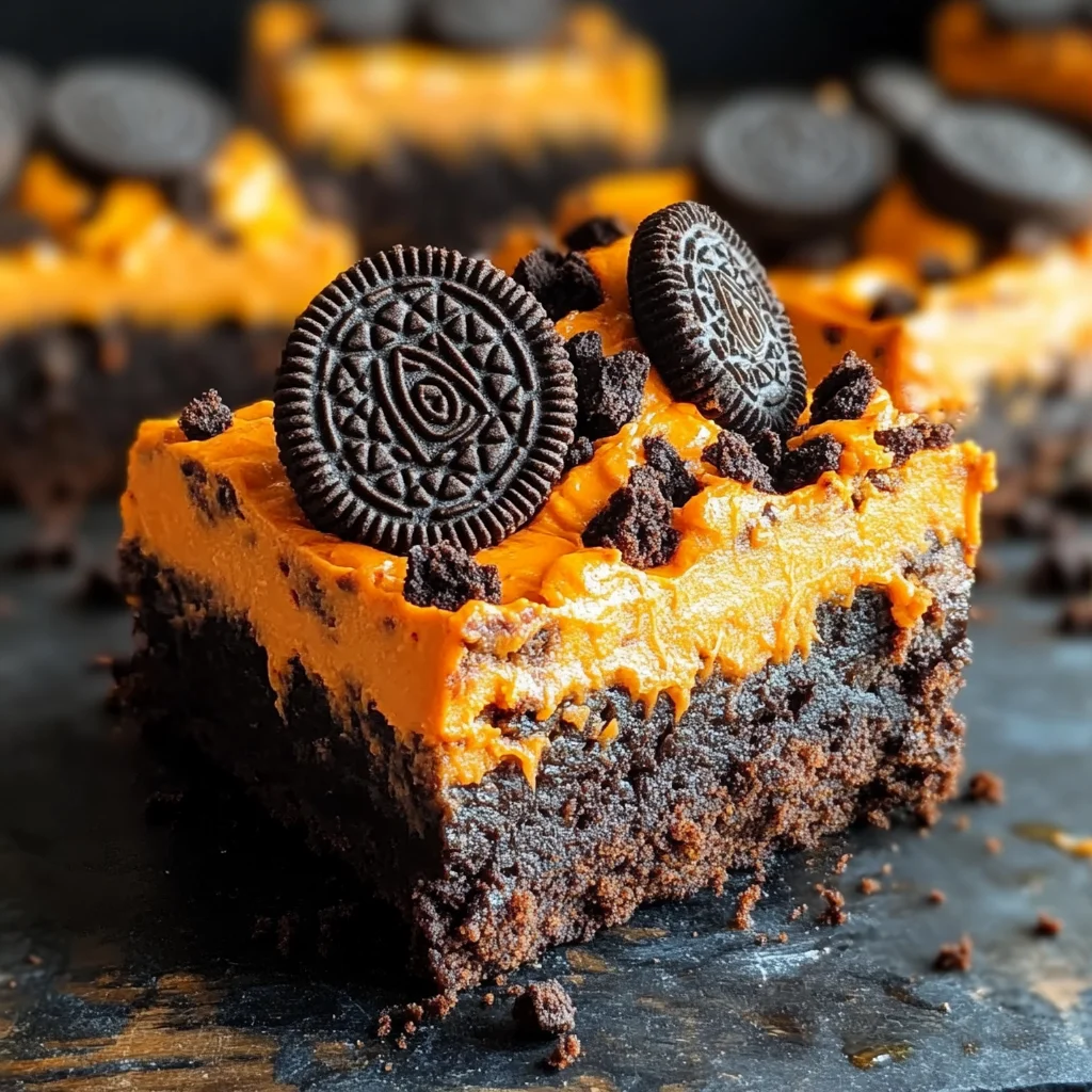Oreo Layered Halloween Brownies