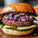 Spiced Lentil Burgers with Tahini Slaw (Vegan)