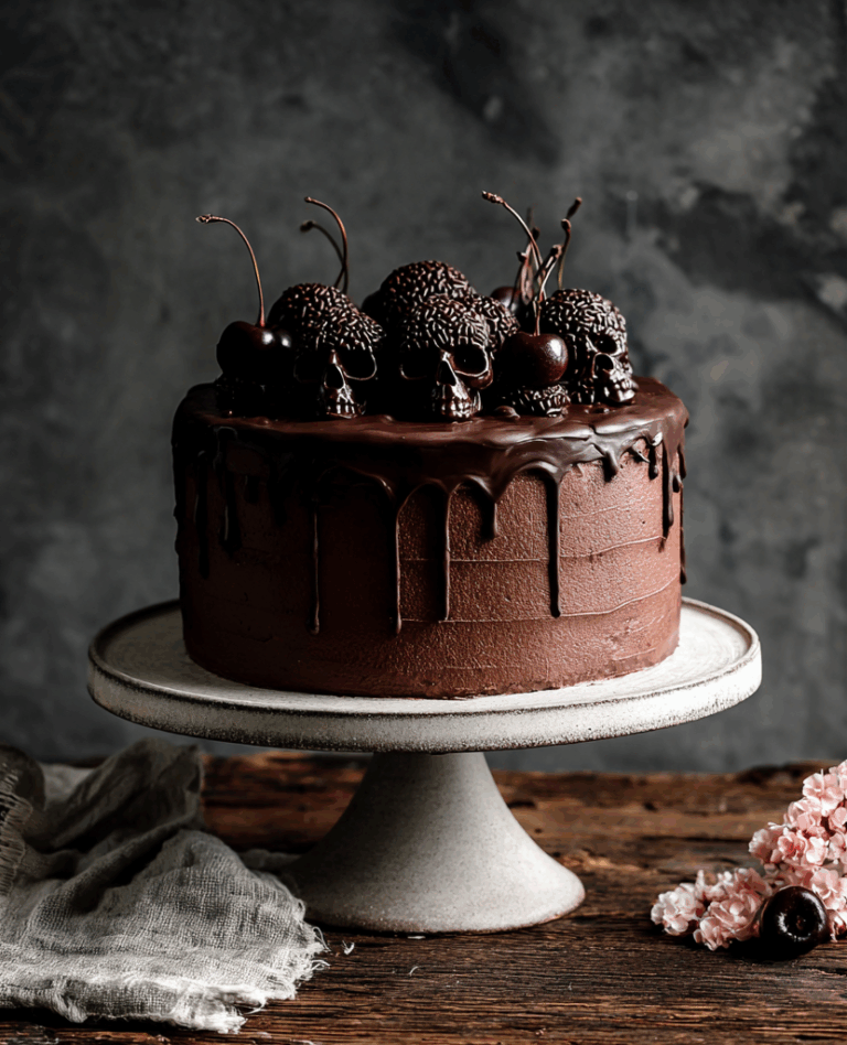 Vegan Chocolate Layer Skull Cake