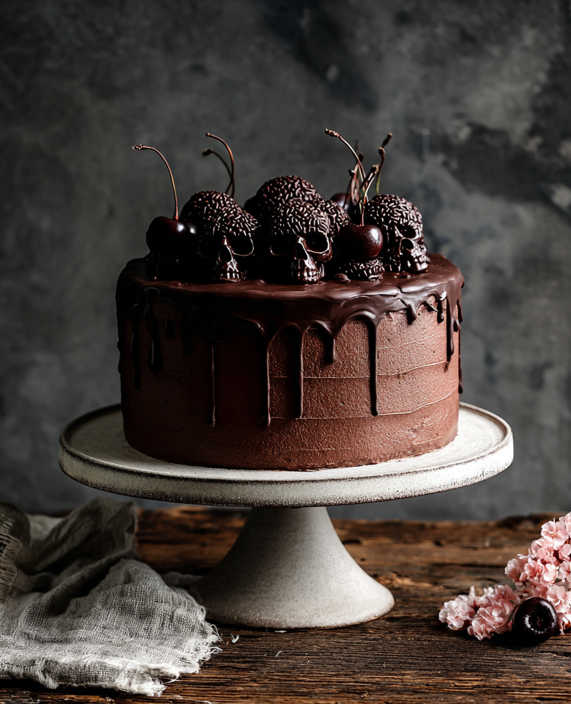Vegan Chocolate Layer Skull Cake